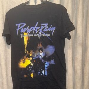 Prince and the Revolution Purple Rain Black and Purple Graphic Tee S